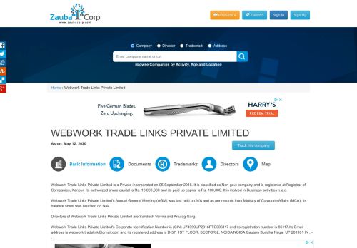 
                            3. WEBWORK TRADE LINKS PRIVATE LIMITED - Company, directors ...