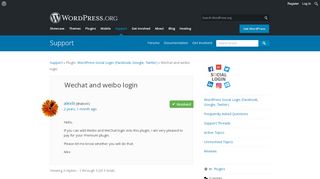 
                            3. Wechat and weibo login | WordPress.org