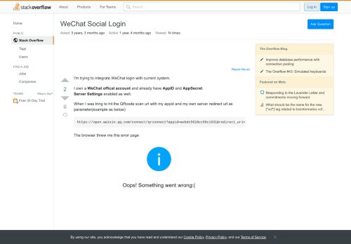 
                            6. WeChat Social Login - Stack Overflow
