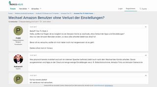 
                            5. Wechsel Amazon Benutzer ohne Verlust der Einstellungen? - Amazon ...