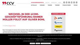 
                            13. Wechsel in der 4Com-Geschäftsführung: Rainer Holler folgt auf Oliver ...