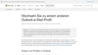 
                            13. Wechseln Sie zu einem anderen Outlook-e-Mail-Profil - Outlook