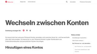 
                            3. Wechseln zwischen Konten | Pinterest help