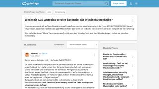 
                            7. Wechselt AGS Autoglas service kostenlos die Windschutzscheibe ...