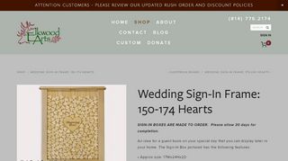 
                            9. Wedding Sign-In Frame: 150-174 Hearts — Elkwood Arts