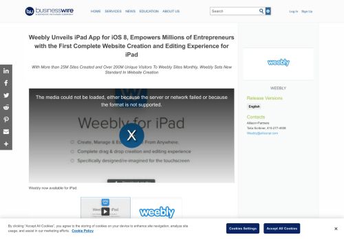 
                            12. Weebly Unveils iPad App for iOS 8, Empowers Millions of ...