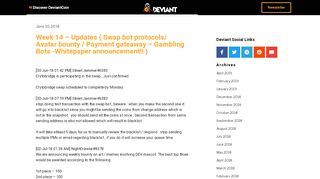 
                            8. Week 14 – Updates ( Swap bot protocols/ Avatar bounty / Payment ...