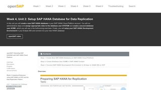 
                            7. Week 4, Unit 2: Setup SAP HANA Database for Data Replication ...