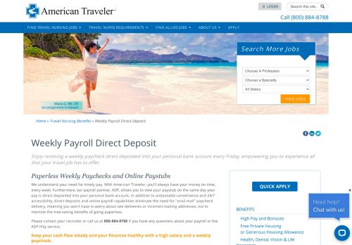 
                            8. Weekly Payroll Direct Deposit | American Traveler