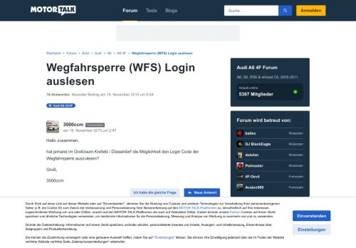 
                            1. Wegfahrsperre (WFS) Login auslesen - Start Forum Aut... - Motor-Talk