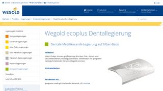 
                            8. Wegold ecoplus Dentallegierung