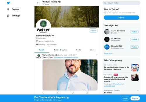 
                            13. WeHunt Nordic AB (@wehuntapp) | Twitter