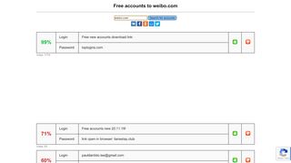 
                            1. weibo.com - free accounts, logins and passwords