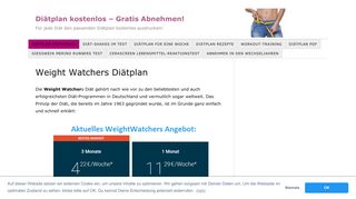
                            10. Weight Watchers Diätplan kostenlos - Gratis zum Abnehmen!