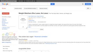 
                            11. Weight Watchers She Loses, He Loses: The Truth about Men, Women, and ...