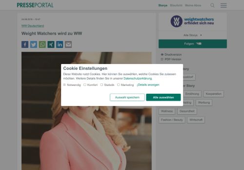 
                            9. ▷ Weight Watchers wird zu WW | Presseportal