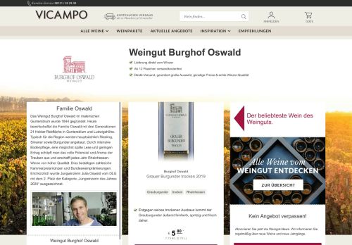 
                            11. Weingut Burghof Oswald • Wein kaufen | Vicampo.de