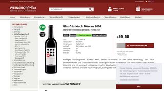 
                            12. WEINSHOP24.at - Weine aus Österreich - Weninger Blaufränkisch ...