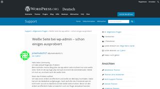 
                            3. Weiße Seite bei wp-admin – schon einiges ausprobiert | WordPress.org