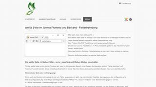 
                            10. Weiße Seite im Joomla Frontend und Backend - Fehlerbehebung