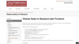 
                            5. Weisse Seite(n) im Backend - Webdesign Paßmann