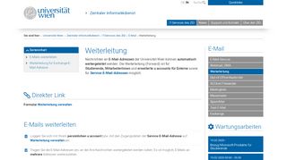 
                            9. Weiterleitung - Zentraler Informatikdienst - Universität Wien