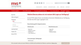 
                            9. Welche Dienste stehen mir mit meinem AAI-Login zur ... - FFHS