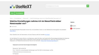 
                            8. Welche Einstellungen nehme ich im NewsFileGrabber Newsreader vor?