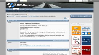 
                            8. Welche Firewall/Virusprogramme? - BMW-Drivers.de