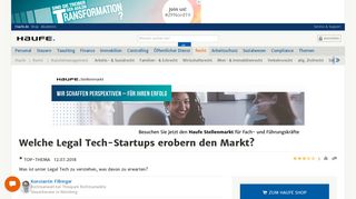 
                            11. Welche Legal Tech-Startups erobern den Markt? | Recht | Haufe