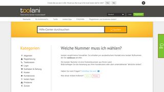 
                            6. Welche Nummer muss ich wählen? | Hilfe-Center | toolani - Billig ins ...
