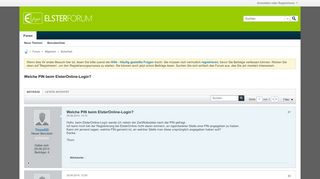 
                            7. Welche PIN beim ElsterOnline-Login? - Elster-Forum