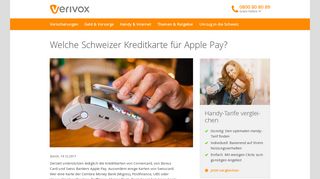 
                            12. Welche Schweizer Kreditkarte für Apple Pay? - Verivox.ch