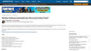 
                            4. Welche Software beinhaltet das Microsoft Action Pack - Administrator