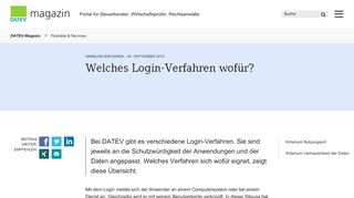 
                            8. Welches Login-Verfahren wofür? - DATEV magazin Gemeinnützig, ja ...