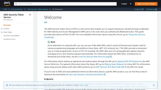 
                            4. Welcome - AWS Security Token Service - AWS Documentation