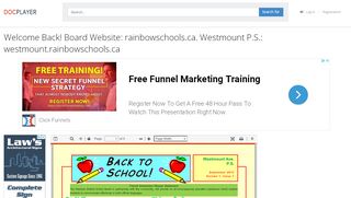 
                            9. Welcome Back! Board Website: rainbowschools.ca. Westmount P.S. ...