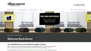 
                            10. Welcome Back Bonus | Travel Money NZ