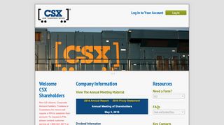 
                            6. Welcome CSX Shareholders