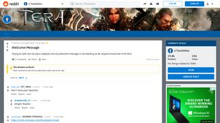 
                            1. Welcome Message : TeraOnline - Reddit