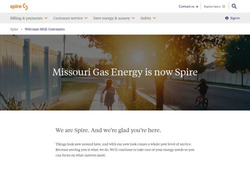 
                            12. Welcome MGE Customers - Spire Energy