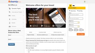 
                            8. Welcome offers for your travel | Cleartrip