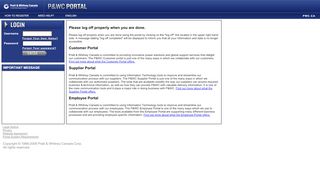 
                            2. Welcome P&WC Portal Login - Pratt & Whitney Canada