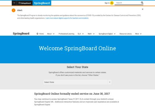 
                            1. Welcome SpringBoard Online | SpringBoard