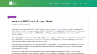 
                            6. Welcome SUSE Studio Express Users! - Open Build Service