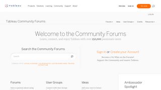 
                            1. Welcome |Tableau Community Forums