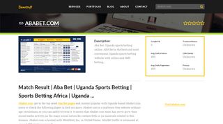 
                            10. Welcome to Ababet.com - Match Result | Aba Bet | Uganda Sports ...