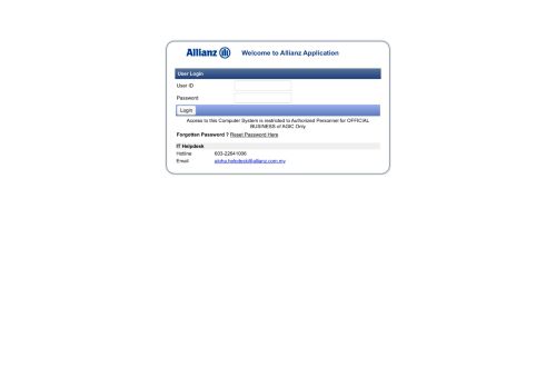 
                            2. Welcome to Allianz Application
