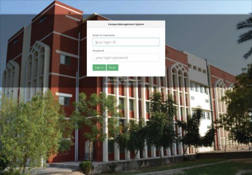 
                            7. Welcome to Campus Management System login panel