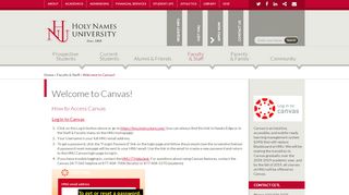 
                            10. Welcome to Canvas! | Holy Names University in Oakland, California